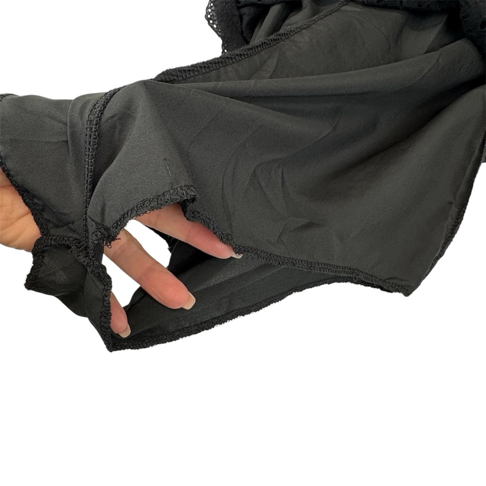 New black eyelet v-neck dress romper with shorts underneath size Small - Picture 9 of 16